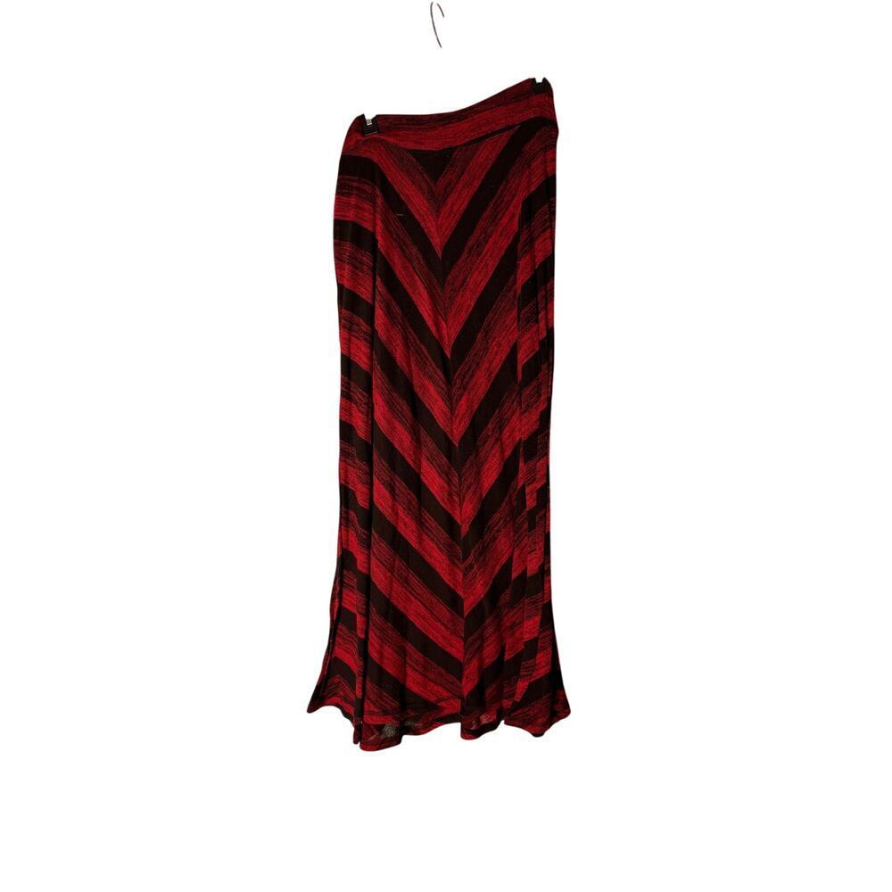 Vintage Red/Black Maxi Chevron Skirt New Directions Women's L
